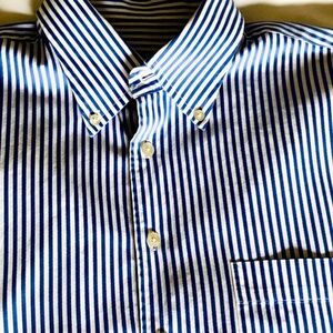 Scott Barber Blue & White Stripe Button Down Shirt Mens Large